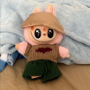 Adorable Plush Bunny Toy with Knit Outfit